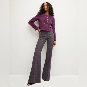 Veronica Beard Lebone Plaid Flare Leg‎ Pant Trouser NWT 10